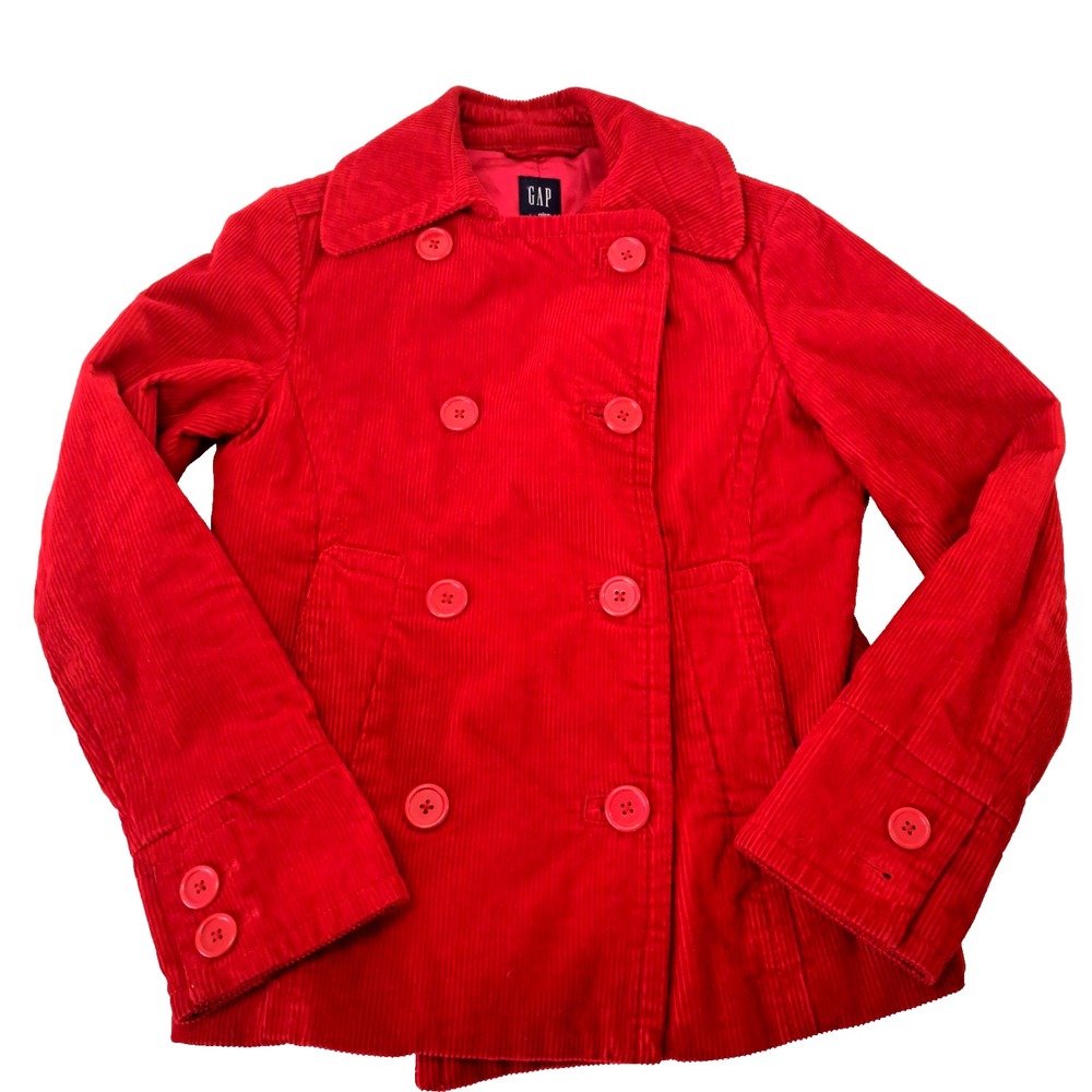 GAP Red‎ Corduroy Blazer Women's Small Jacket Pockets Tailored Preppy Christmas